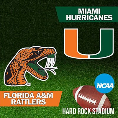 NCAA - Florida A&M Rattlers at Miami Hurricanes Football