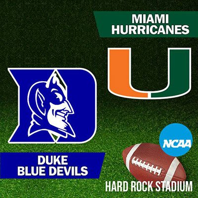 NCAA - Duke Blue Devils at Miami Hurricanes Football
