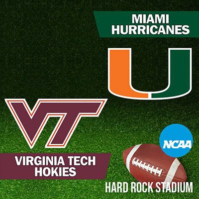 NCAA - Virginia Tech Hokies at Miami Hurricanes Football