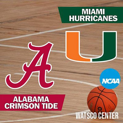 NCAA - Alabama Crimson Tide at Miami Hurricanes Basketball