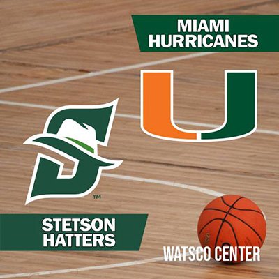 NCAA - Stetson Hatters at Miami Hurricanes Basketball