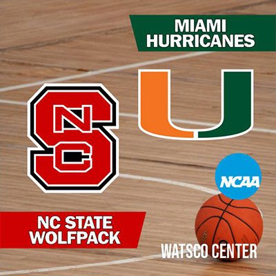 NCAA - NC State Wolfpack at Miami Hurricanes Basketball