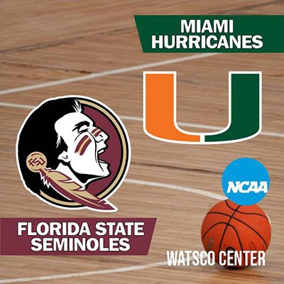 NCAA - Florida State Seminoles at Miami Hurricanes Basketball