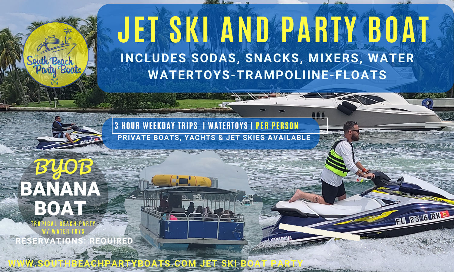 Haulover Sandbar Island Party with Jet Ski Option in Miami Beach