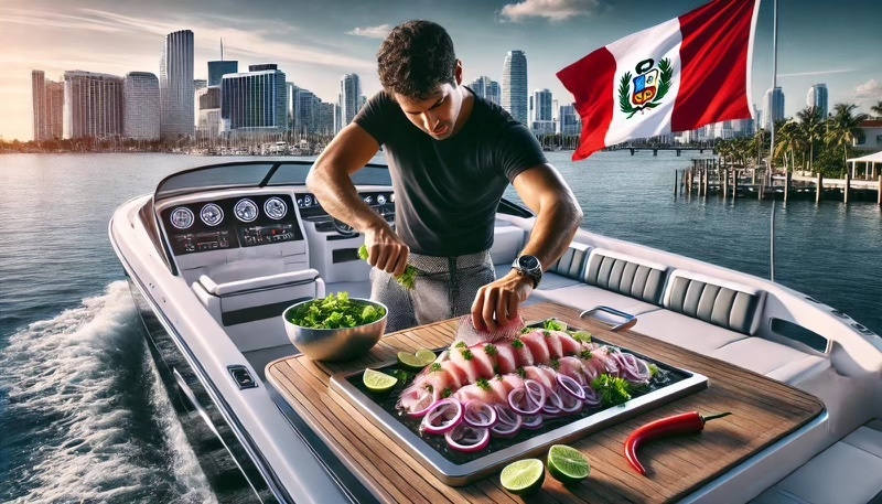 Private Chef cooks Peruvian Ceviche in Miami Beach