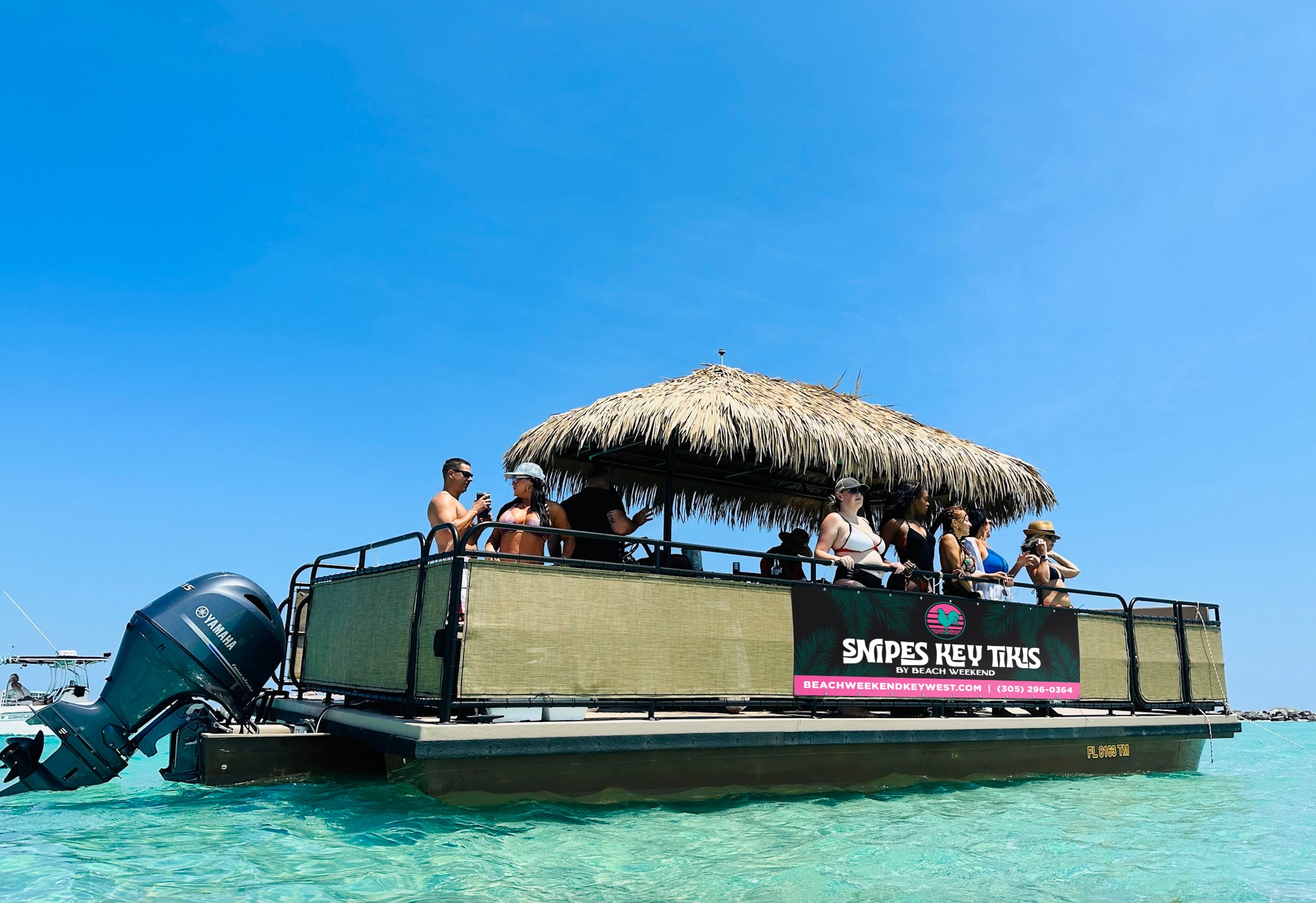 Tiki Party Boat with Slide - 30ft — Stock Island